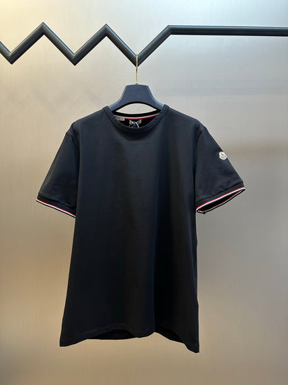 Moncler Logo Tricolor Trim Cotton T-Shirt