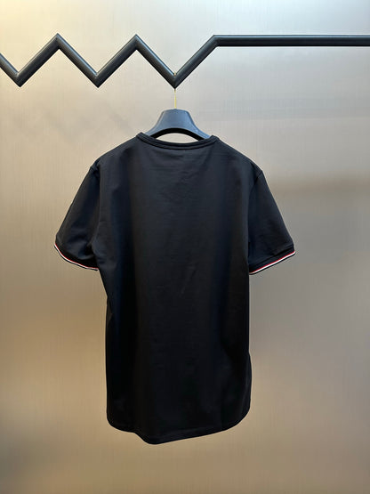 Moncler Logo Tricolor Trim Cotton T-Shirt