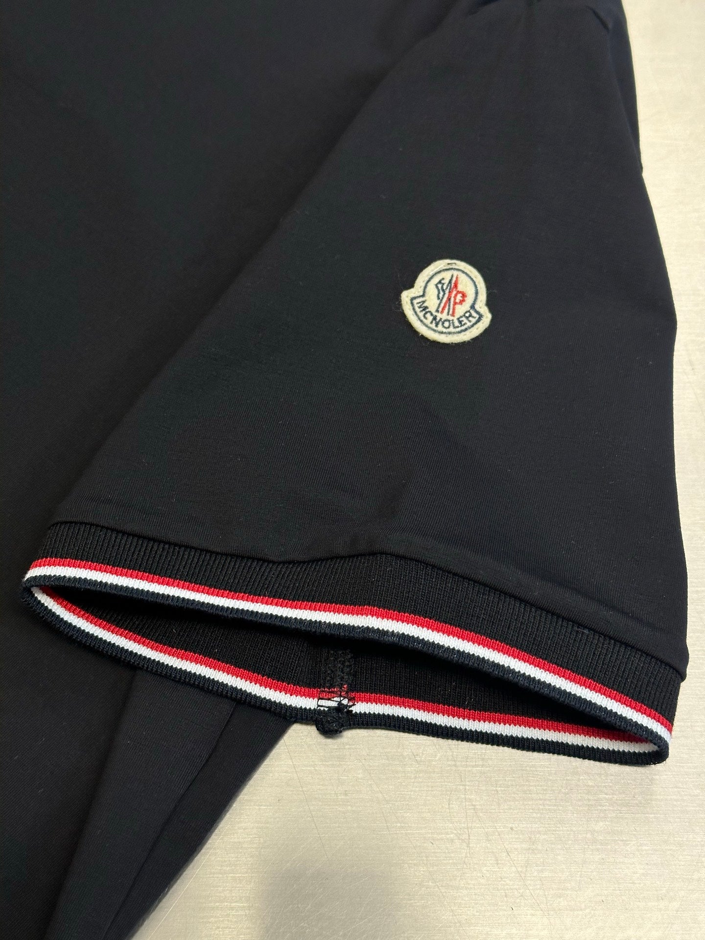 Moncler Logo Tricolor Trim Cotton T-Shirt