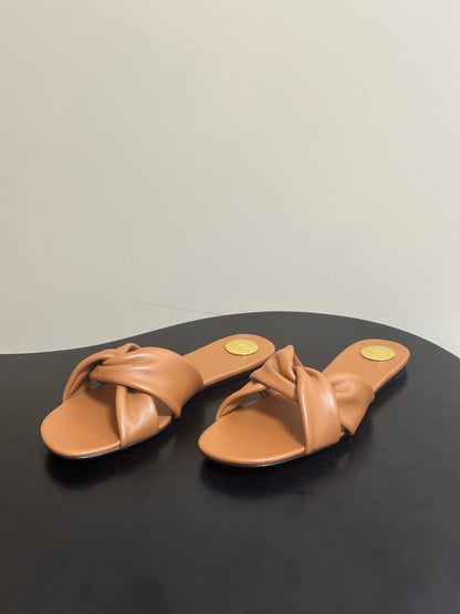 Saint Laurent Cross-Knot Leather Mules – Spring/Summer Collection – 26S