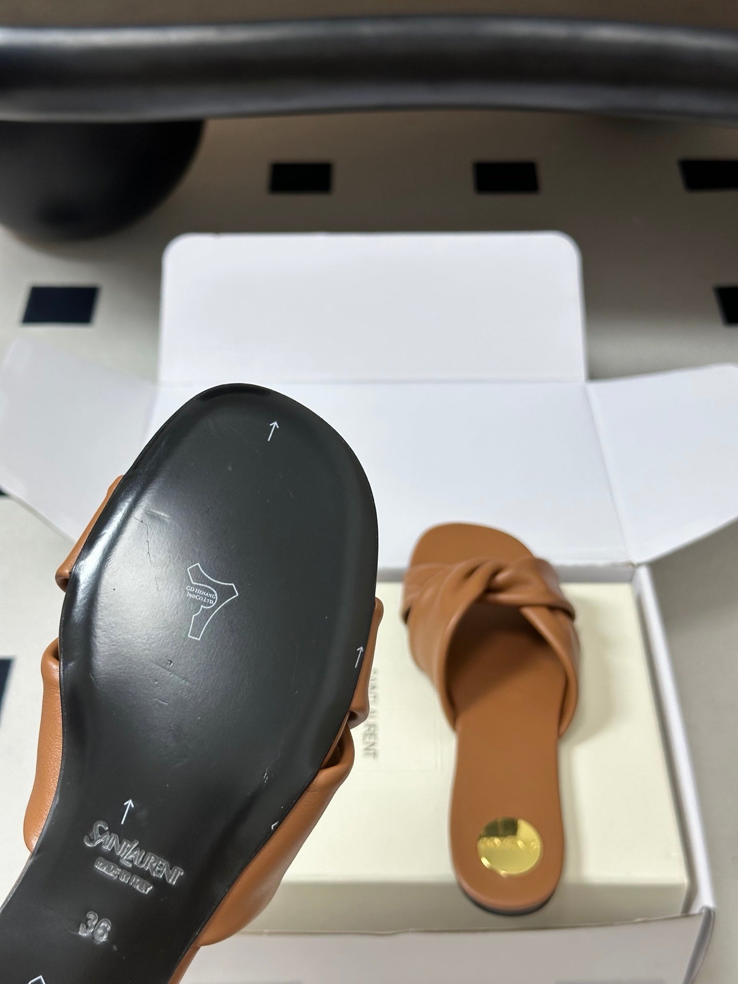 Saint Laurent Cross-Knot Leather Mules – Spring/Summer Collection – 26S