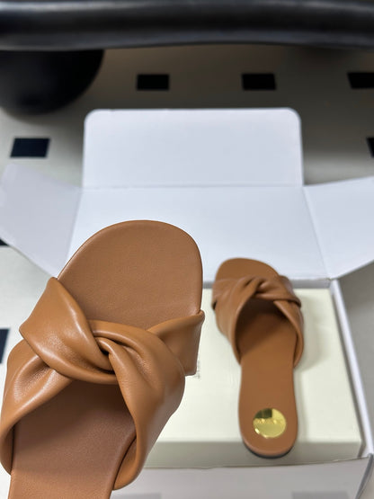 Saint Laurent Cross-Knot Leather Mules – Spring/Summer Collection – 26S