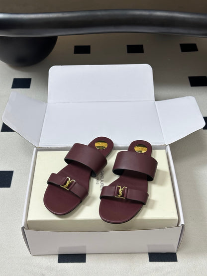 Saint Laurent Classic Letter Buckle Flat Sandals – 26S Collection