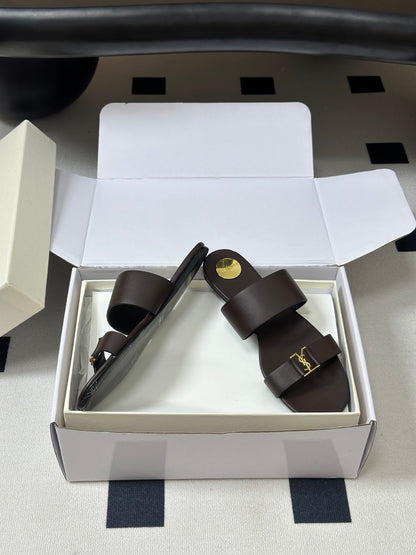Saint Laurent Classic Letter Buckle Flat Sandals – 26S Collection