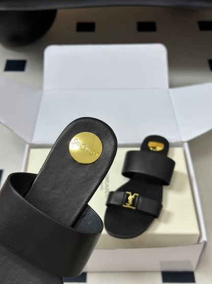 Saint Laurent Classic Letter Buckle Flat Sandals – 26S Collection