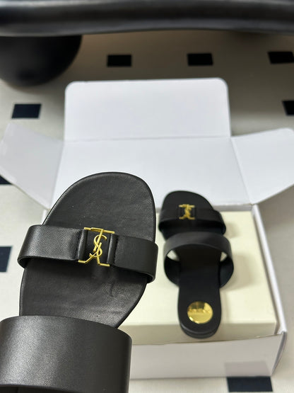 Saint Laurent Classic Letter Buckle Flat Sandals – 26S Collection