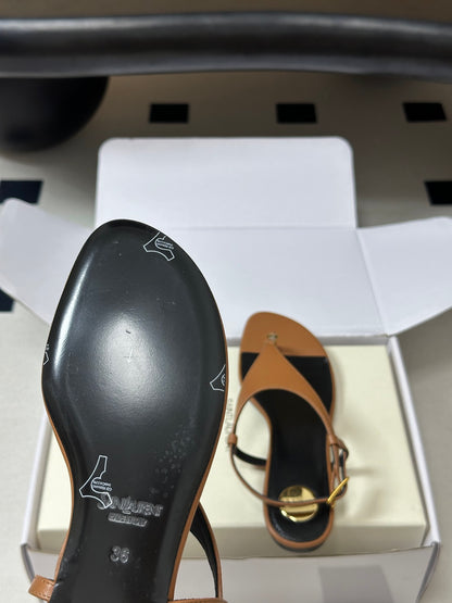 Saint Laurent Classic YSL Logo Flat Sandals – Spring/Summer Collection – 26S