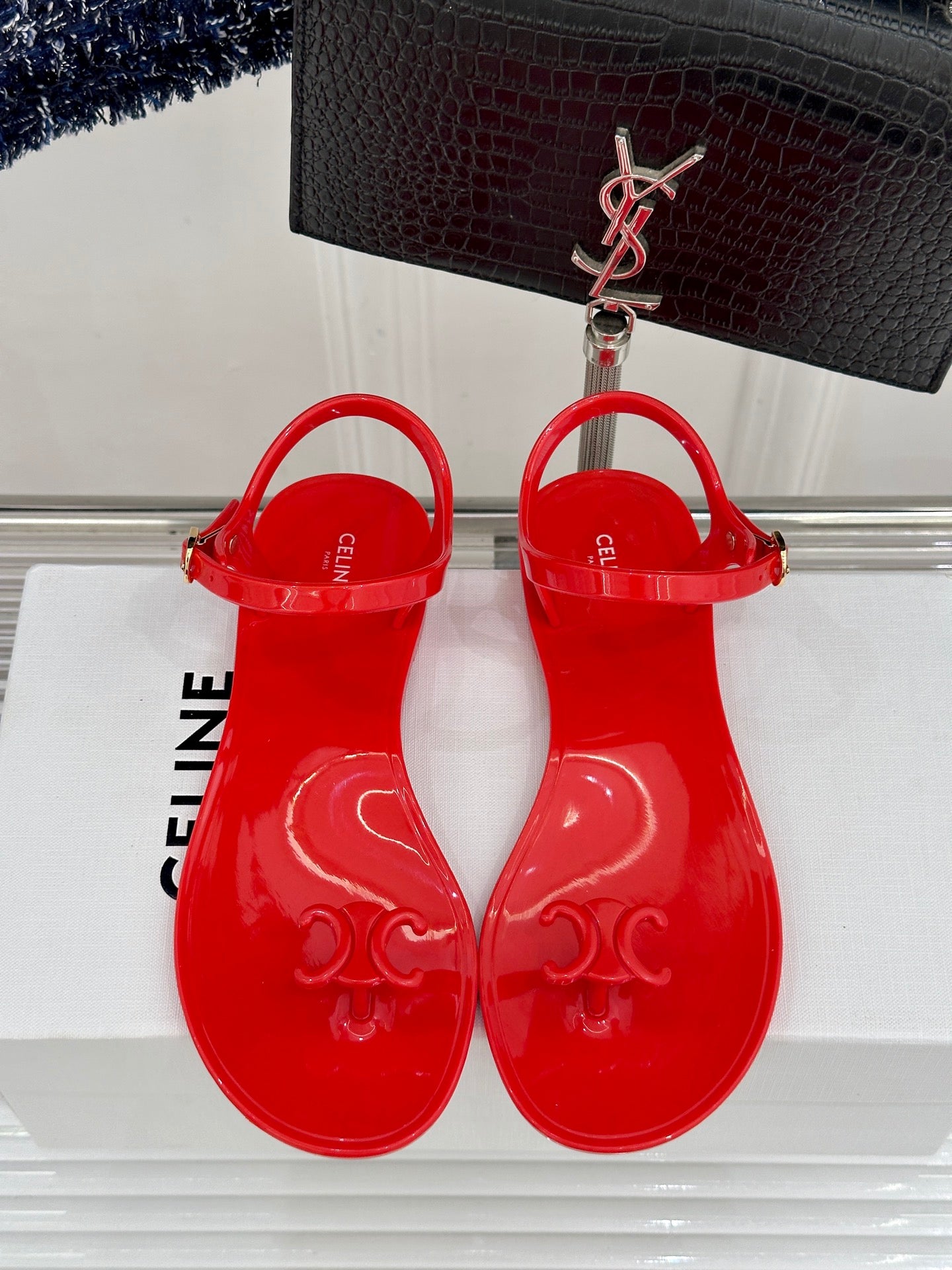 Celine Triomphe Jelly Thong Sandals – 26WF