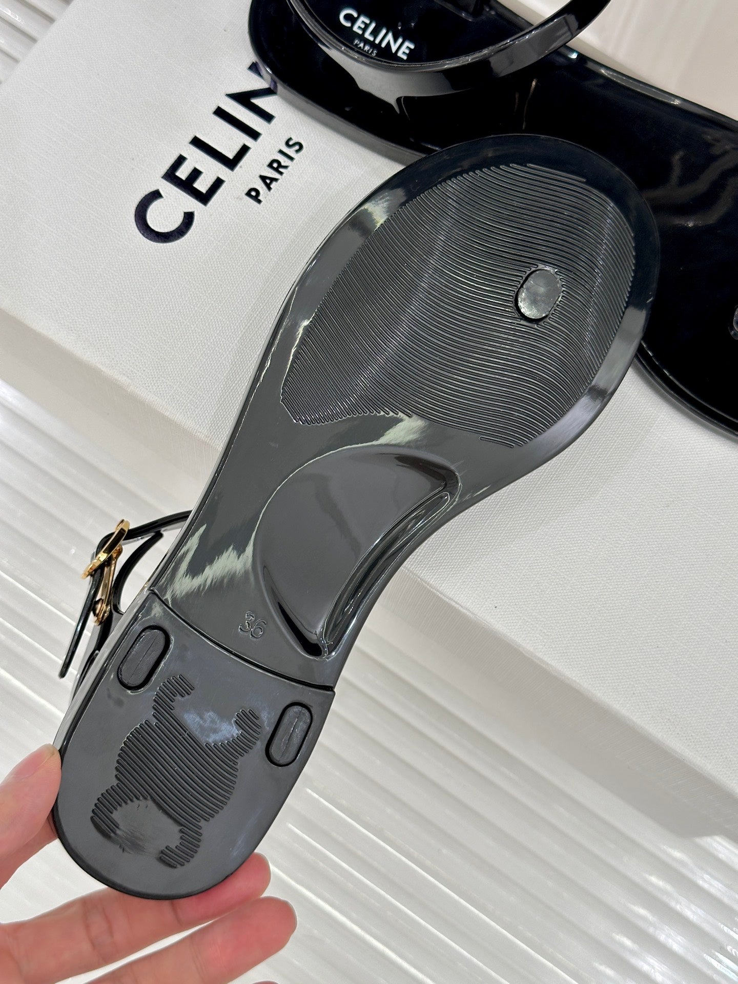 Celine Triomphe Jelly Thong Sandals – 26WF