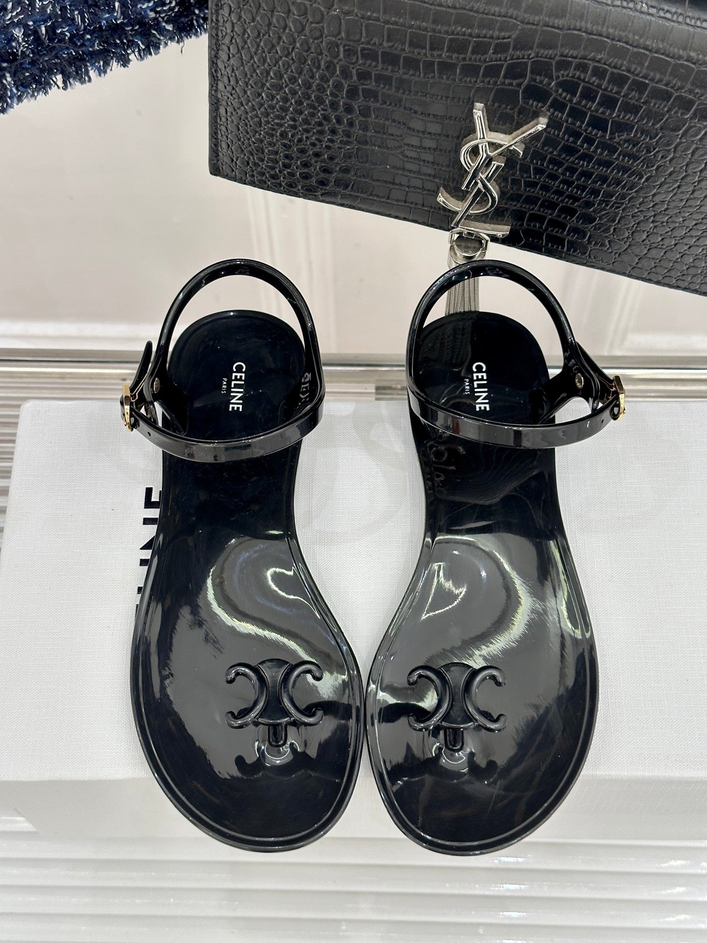 Celine Triomphe Jelly Thong Sandals – 26WF