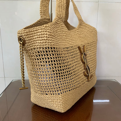 Saint Laurent Icare Small Straw Vacation Tote Bag