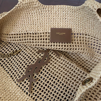Saint Laurent Icare Small Straw Vacation Tote Bag