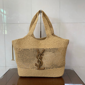 Saint Laurent Icare Small Straw Vacation Tote Bag