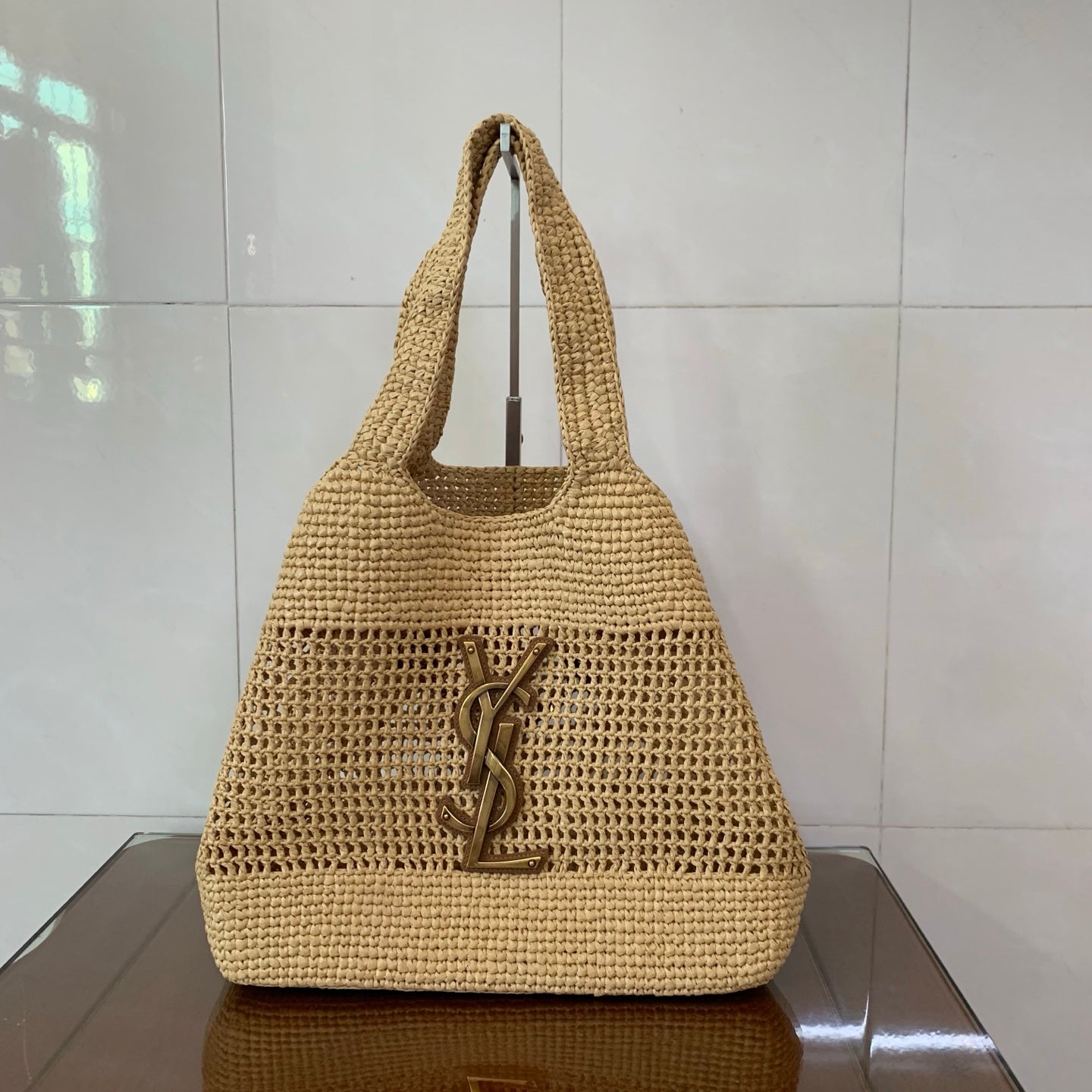 Saint Laurent Icare Small Straw Vacation Tote Bag