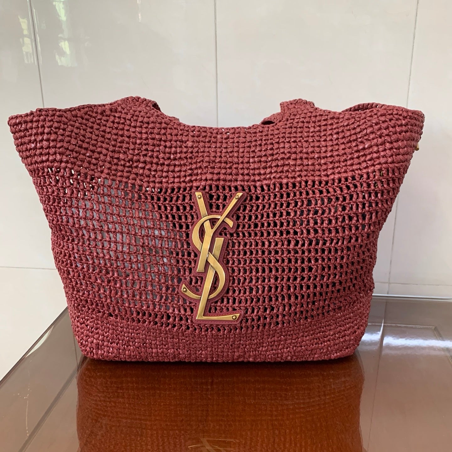 Saint Laurent Icare Small Straw Vacation Tote Bag