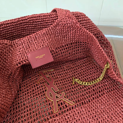 Saint Laurent Icare Small Straw Vacation Tote Bag