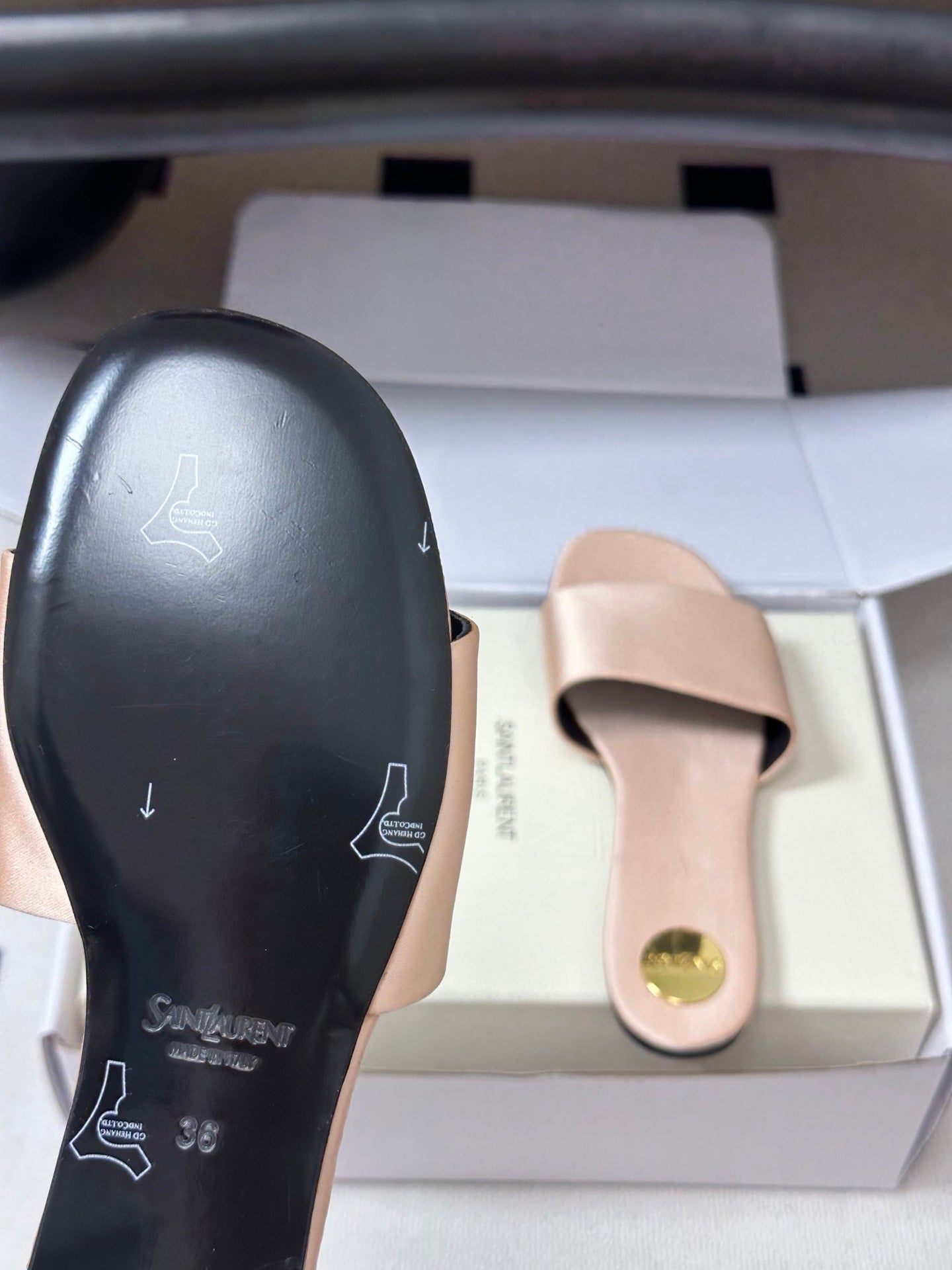Saint Laurent Satin Square-Toe Mules – 26S Collection