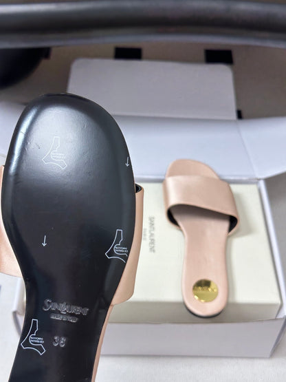 Saint Laurent Satin Square-Toe Mules – 26S Collection