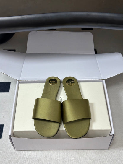 Saint Laurent Satin Square-Toe Mules – 26S Collection