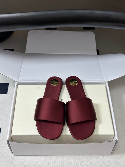 Saint Laurent Satin Square-Toe Mules – 26S Collection