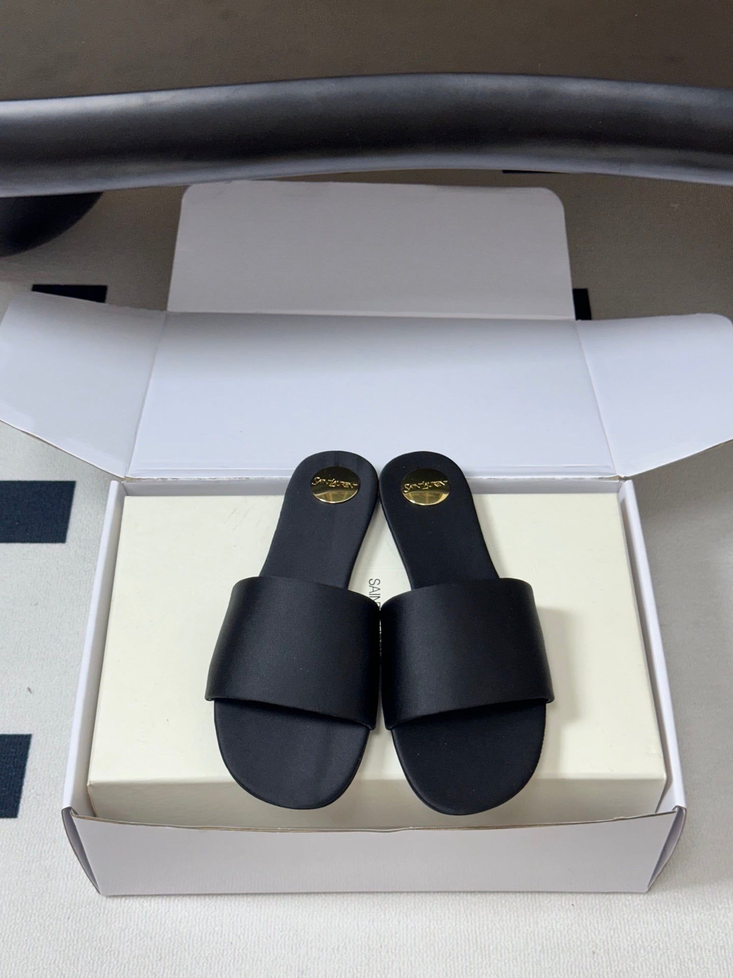 Saint Laurent Satin Square-Toe Mules – 26S Collection