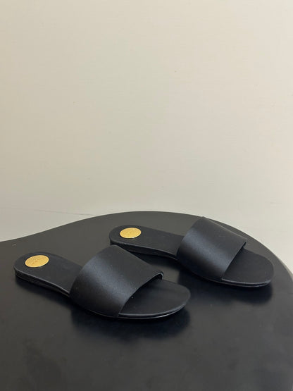 Saint Laurent Satin Square-Toe Mules – 26S Collection