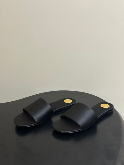 Saint Laurent Satin Square-Toe Mules – 26S Collection