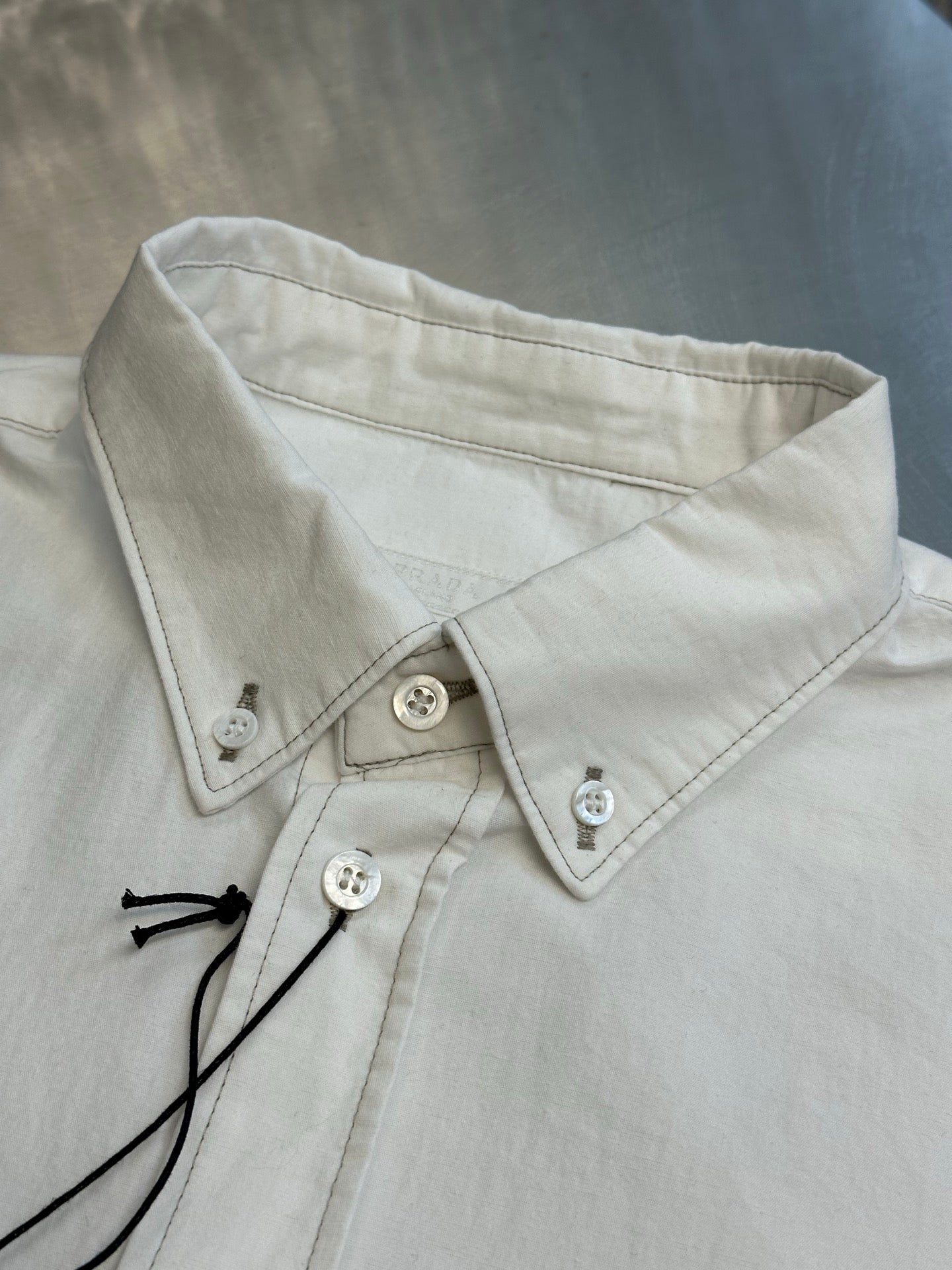 Prada Embroidered Chambray Shirt