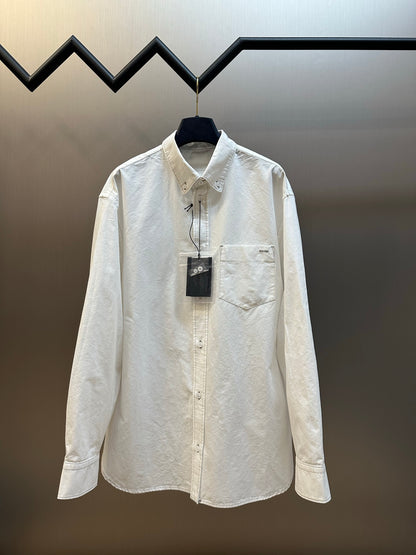 Prada Embroidered Chambray Shirt