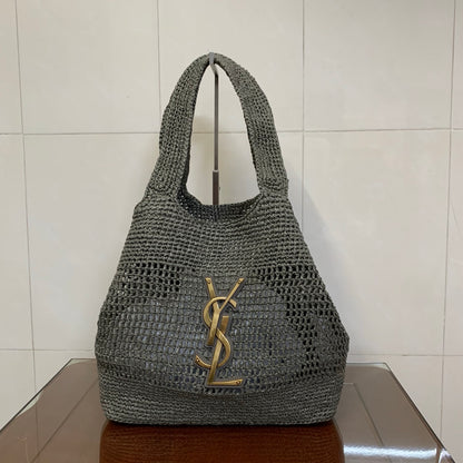 Saint Laurent Icare Small Straw Vacation Tote Bag