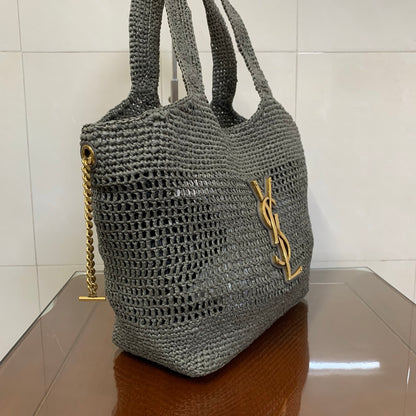 Saint Laurent Icare Small Straw Vacation Tote Bag