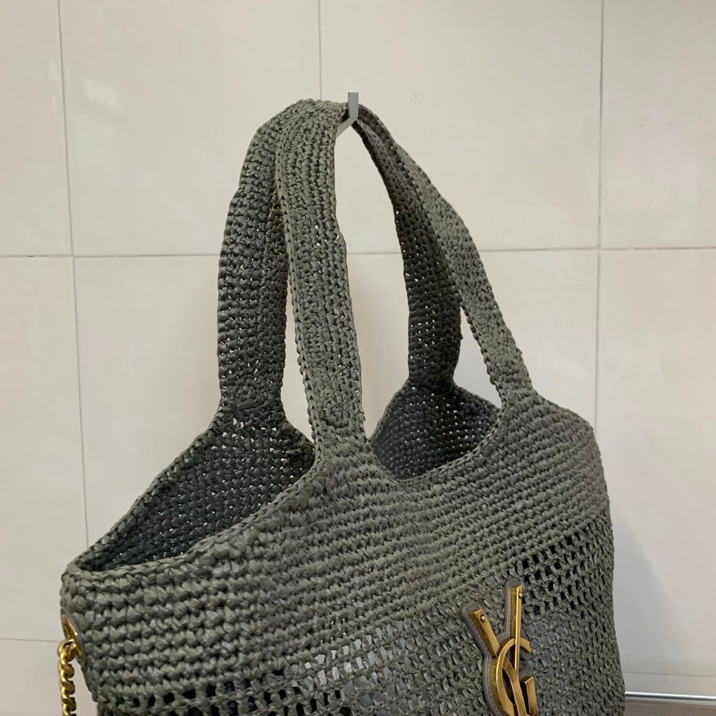 Saint Laurent Icare Small Straw Vacation Tote Bag