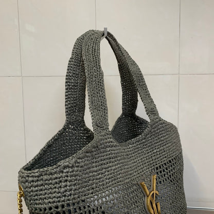 Saint Laurent Icare Small Straw Vacation Tote Bag