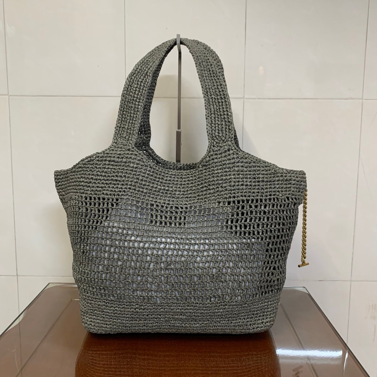 Saint Laurent Icare Small Straw Vacation Tote Bag