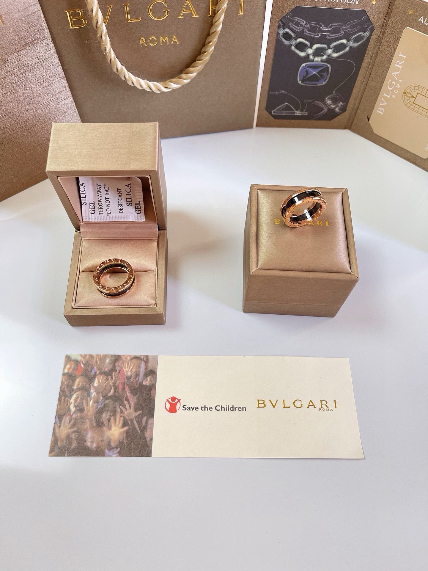 Bulgari Black Ceramic and Rose Gold Narrow Ring