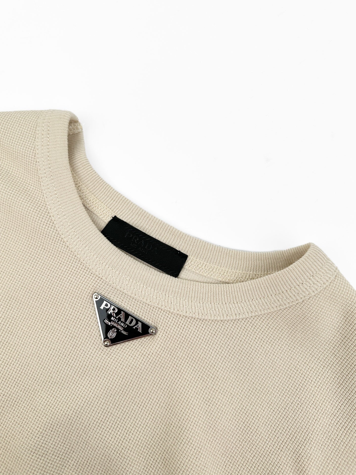 Prada Triangle Logo Waffle T-Shirt
