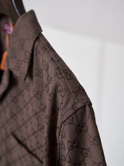 Gucci GG Jacquard Full Print Short-Sleeve Shirt