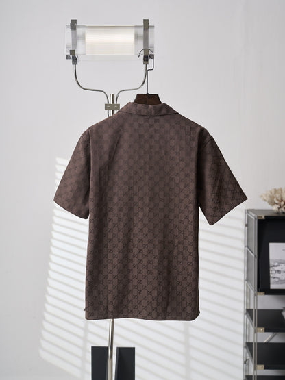 Gucci GG Jacquard Full Print Short-Sleeve Shirt