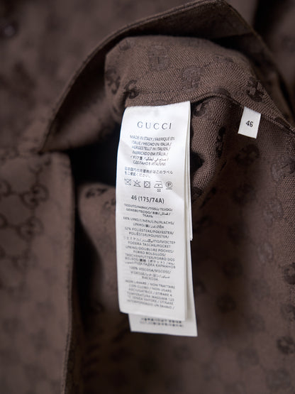 Gucci GG Jacquard Full Print Short-Sleeve Shirt