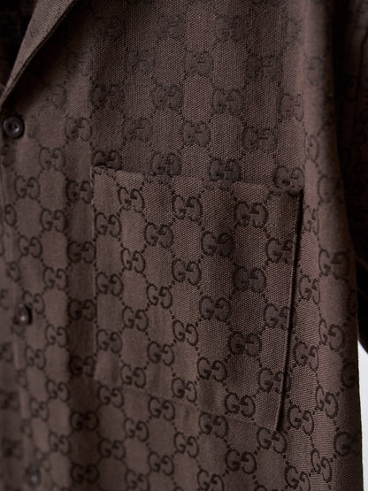 Gucci GG Jacquard Full Print Short-Sleeve Shirt