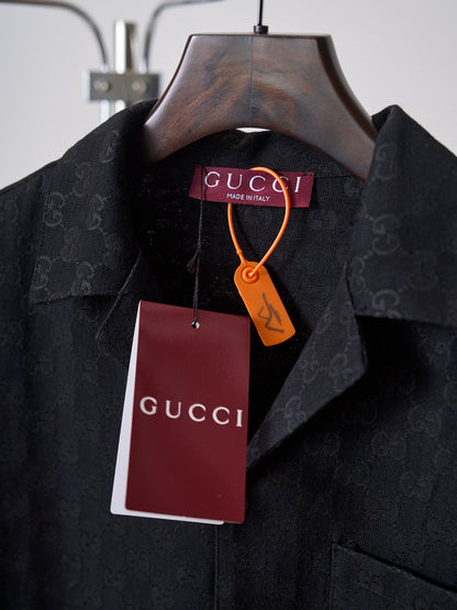 Gucci GG Jacquard Monogram Short-Sleeved Shirt