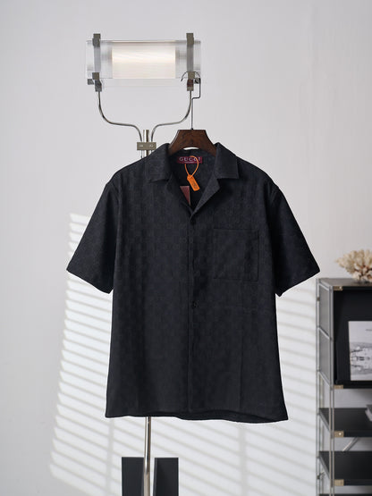 Gucci GG Jacquard Monogram Short-Sleeved Shirt