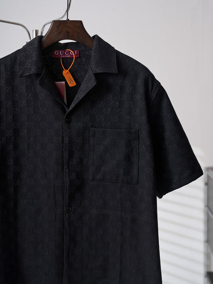 Gucci GG Jacquard Monogram Short-Sleeved Shirt