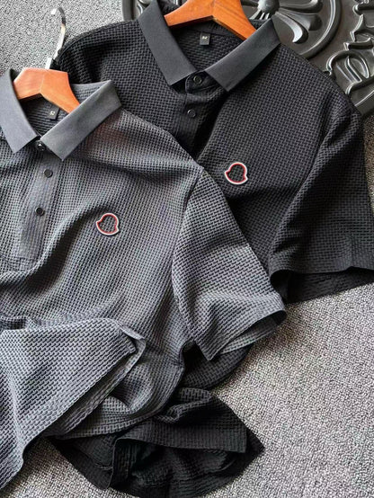 Moncler Seamless Herringbone Polo Shirt