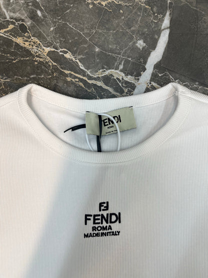 Fendi Roma Embroidered Knit T-Shirt
