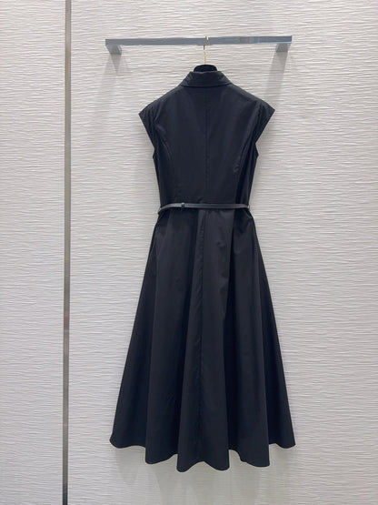 Chanel Flutter Sleeve Belted Dress