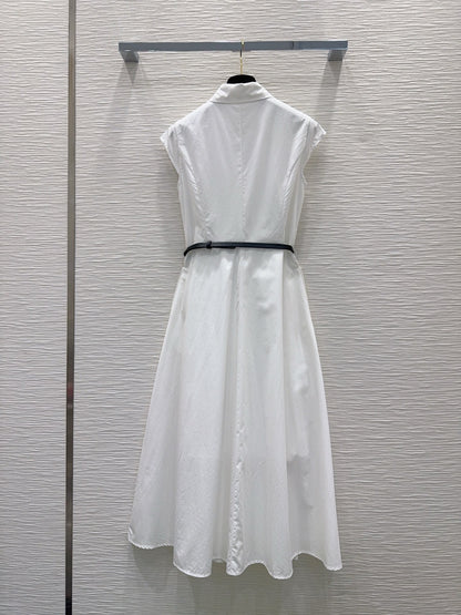 Chanel Flutter Sleeve Belted Dress