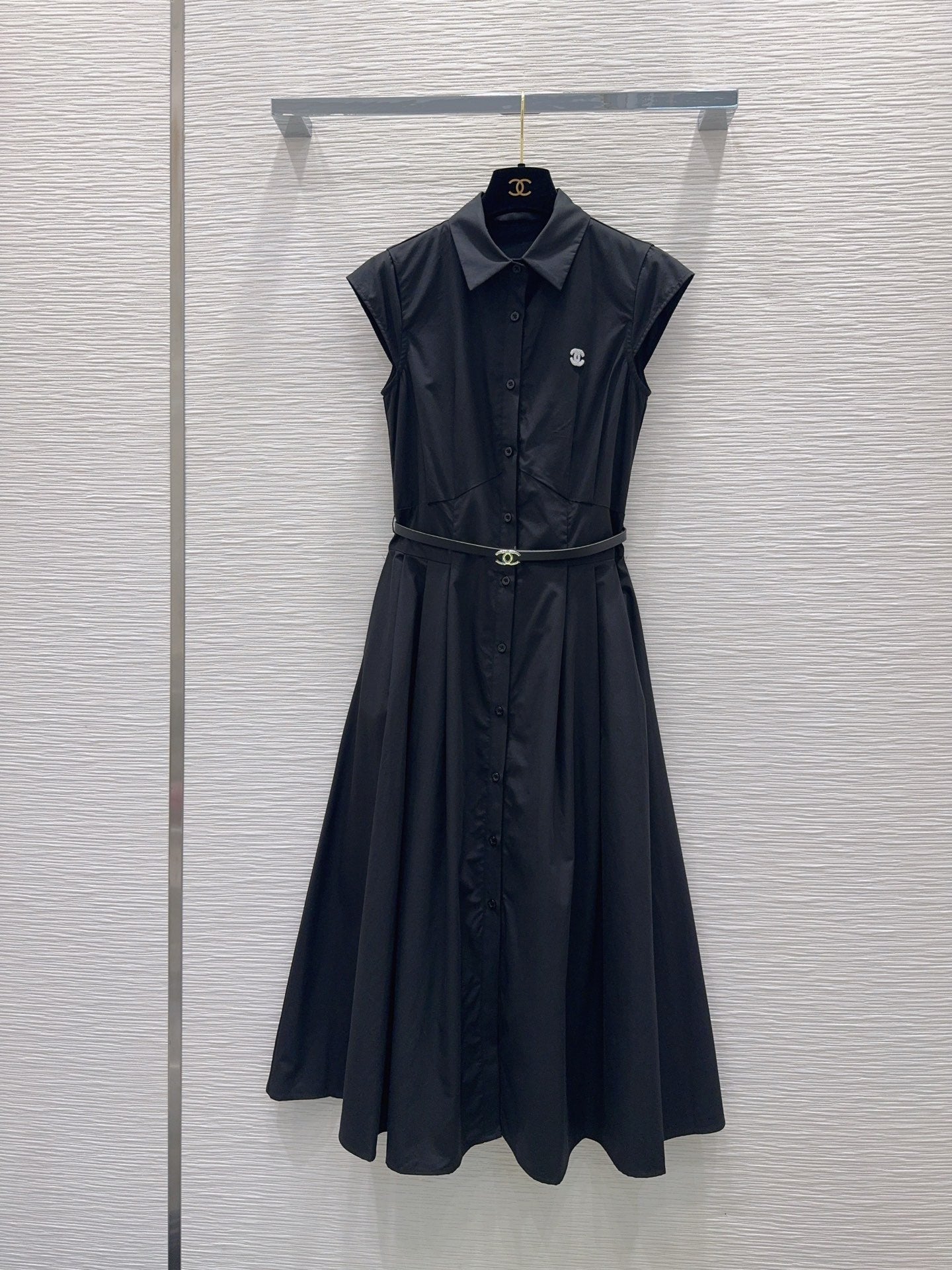 Chanel Flutter Sleeve Belted Dress