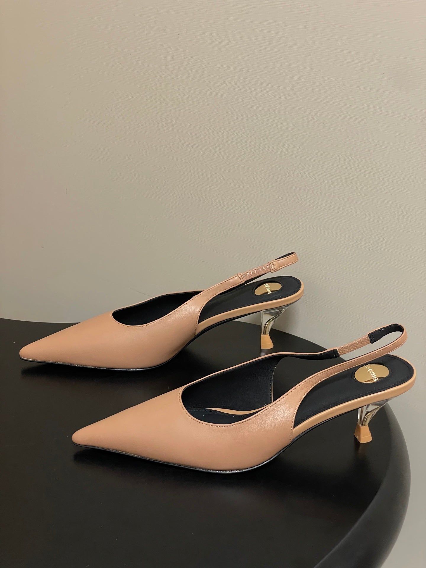 Saint Laurent Pointed-Toe Kitten Heel Slingbacks – 26SS