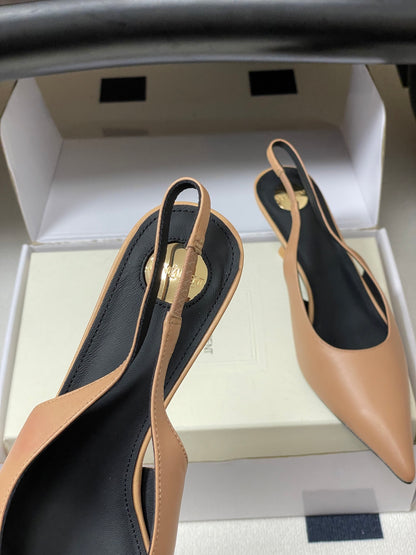 Saint Laurent Pointed-Toe Kitten Heel Slingbacks – 26SS